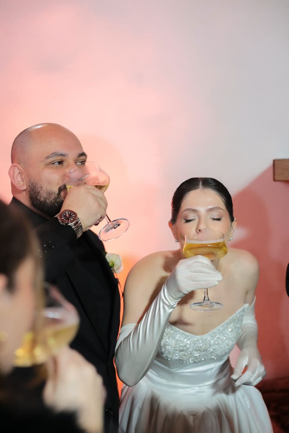 Brinde de casamento com drinks premium